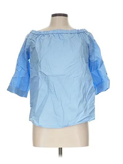 Pre-owned Calvin Klein 3/4 Sleeve Blouse In Blue
