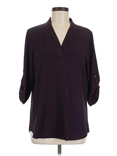 Pre-owned Calvin Klein 3/4 Sleeve Blouse In Burgundy