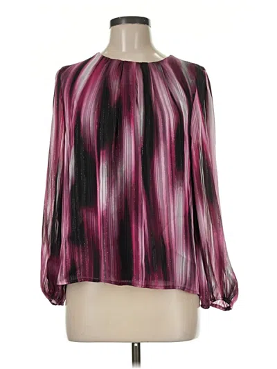 Pre-owned Calvin Klein 3/4 Sleeve Blouse In Burgundy