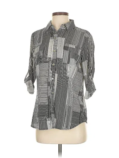 Pre-owned Calvin Klein 3/4 Sleeve Blouse In Gray