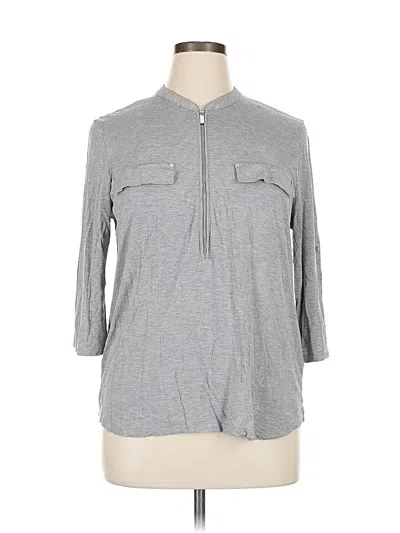 Pre-owned Calvin Klein 3/4 Sleeve Blouse In Gray