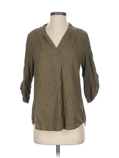 Pre-owned Calvin Klein 3/4 Sleeve Blouse In Green