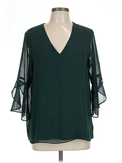 Pre-owned Calvin Klein 3/4 Sleeve Blouse In Green