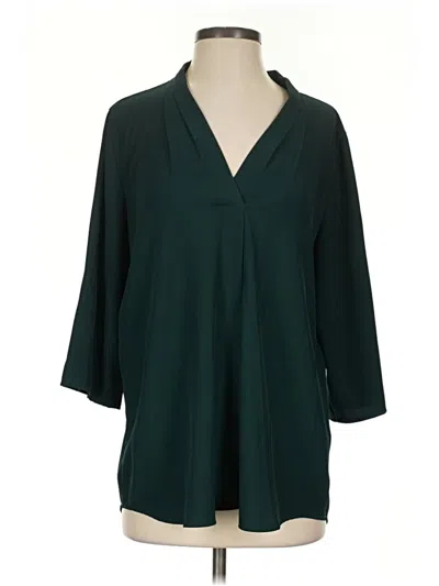 Pre-owned Calvin Klein 3/4 Sleeve Blouse In Green