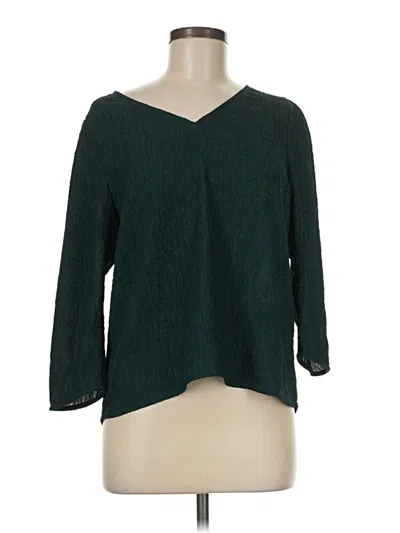 Pre-owned Calvin Klein 3/4 Sleeve Blouse In Green