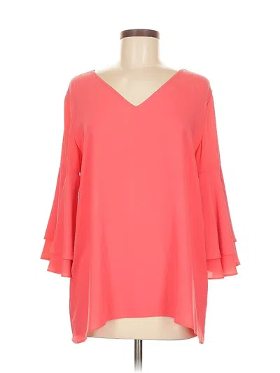 Pre-owned Calvin Klein 3/4 Sleeve Blouse In Orange