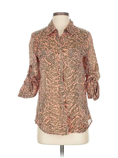 Pre-owned Calvin Klein 3/4 Sleeve Blouse In Orange