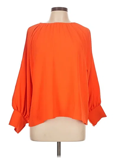 Pre-owned Calvin Klein 3/4 Sleeve Blouse In Orange