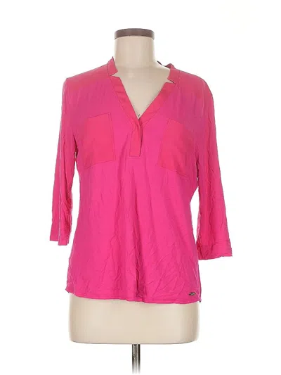 Pre-owned Calvin Klein 3/4 Sleeve Blouse In Pink