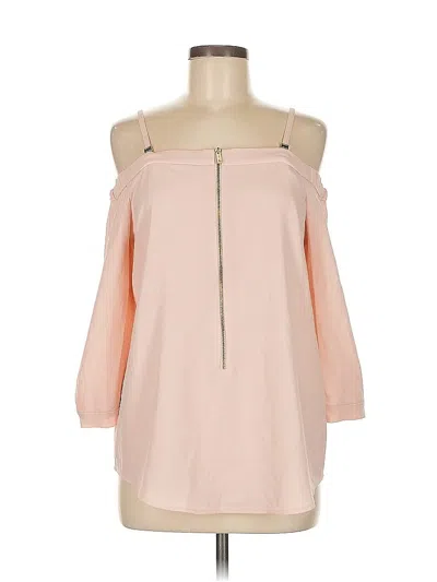 Pre-owned Calvin Klein 3/4 Sleeve Blouse In Pink
