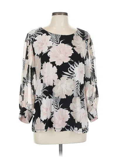 Pre-owned Calvin Klein 3/4 Sleeve Blouse In Pink