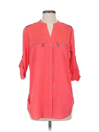 Pre-owned Calvin Klein 3/4 Sleeve Blouse In Pink