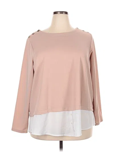 Pre-owned Calvin Klein 3/4 Sleeve Blouse In Pink