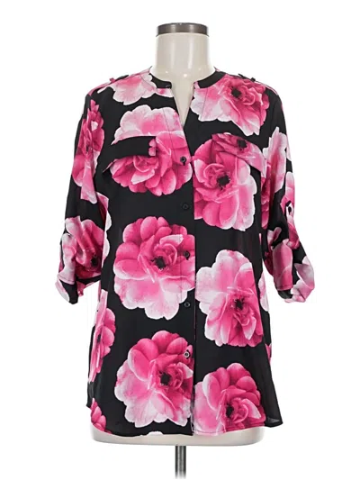 Pre-owned Calvin Klein 3/4 Sleeve Blouse In Pink