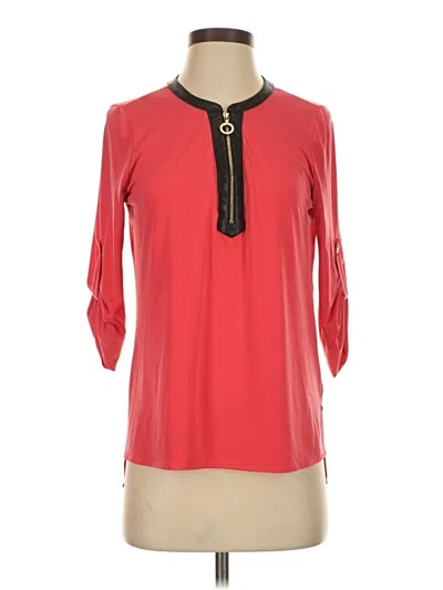 Pre-owned Calvin Klein 3/4 Sleeve Blouse In Red