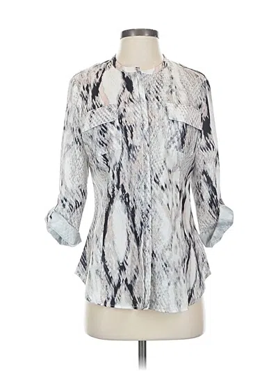 Pre-owned Calvin Klein 3/4 Sleeve Blouse In Silver