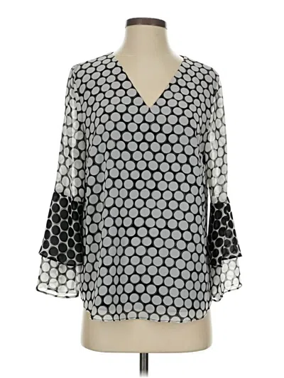 Pre-owned Calvin Klein 3/4 Sleeve Blouse In Silver
