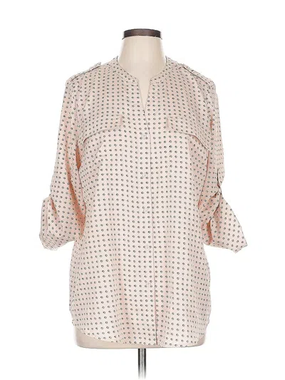 Pre-owned Calvin Klein 3/4 Sleeve Blouse In White