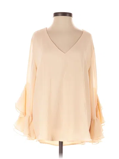 Pre-owned Calvin Klein 3/4 Sleeve Blouse In White