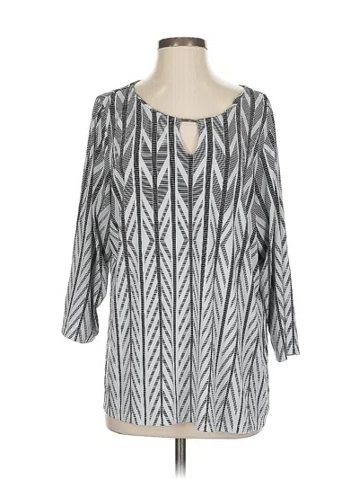 Pre-owned Calvin Klein 3/4 Sleeve Blouse In White