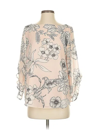 Pre-owned Calvin Klein 3/4 Sleeve Blouse In White