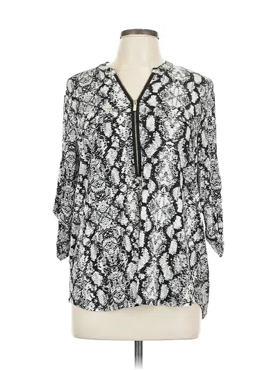 Pre-owned Calvin Klein 3/4 Sleeve Blouse In White