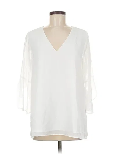 Pre-owned Calvin Klein 3/4 Sleeve Blouse In White