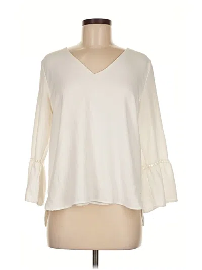 Pre-owned Calvin Klein 3/4 Sleeve Blouse In White