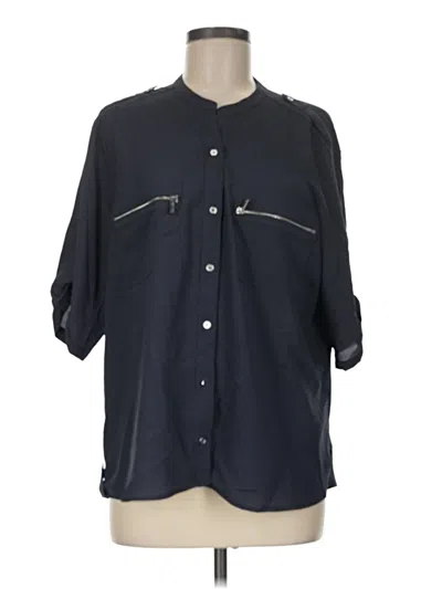 Pre-owned Calvin Klein 3/4 Sleeve Button Down Shirt In Black