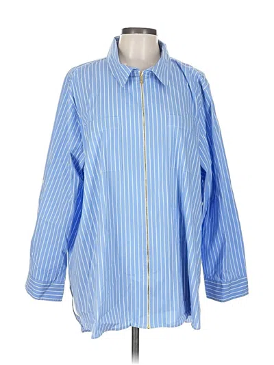 Pre-owned Calvin Klein 3/4 Sleeve Button Down Shirt In Blue