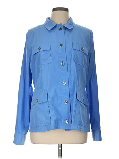 Pre-owned Calvin Klein 3/4 Sleeve Button Down Shirt In Blue