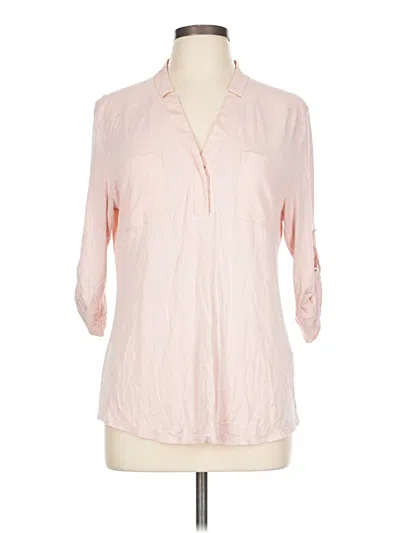 Pre-owned Calvin Klein 3/4 Sleeve Button Down Shirt In Pink