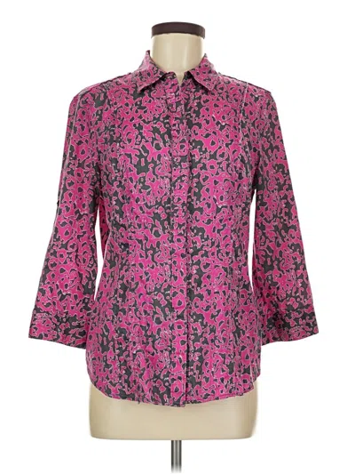 Pre-owned Calvin Klein 3/4 Sleeve Button Down Shirt In Pink