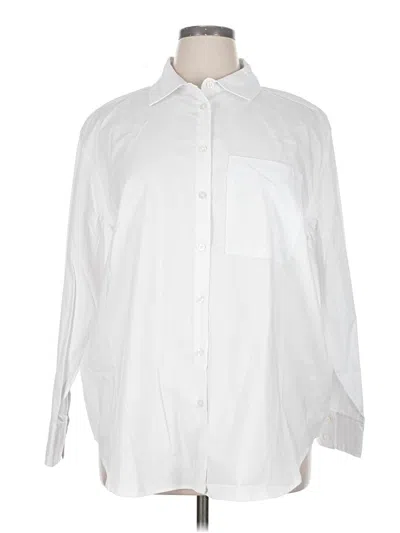 Pre-owned Calvin Klein 3/4 Sleeve Button Down Shirt In White