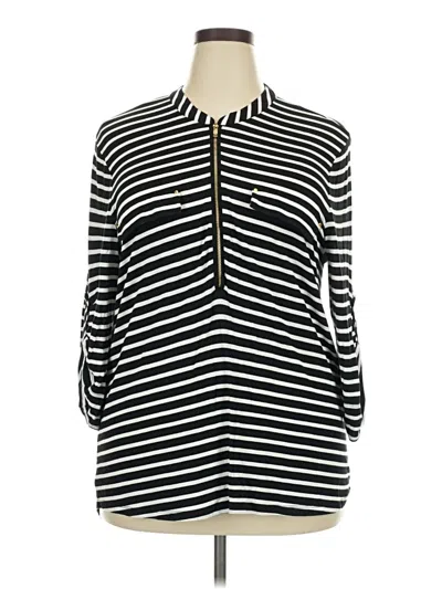 Pre-owned Calvin Klein 3/4 Sleeve Henley Shirt In Black