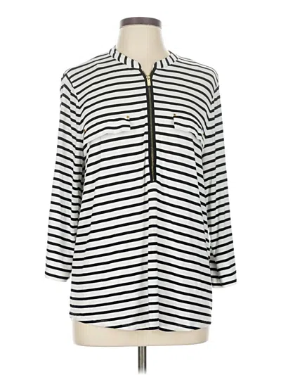 Pre-owned Calvin Klein 3/4 Sleeve Henley Shirt In Silver