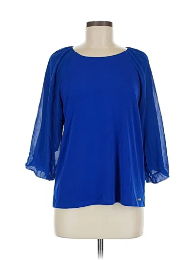 Pre-owned Calvin Klein 3/4 Sleeve T-shirt In Blue