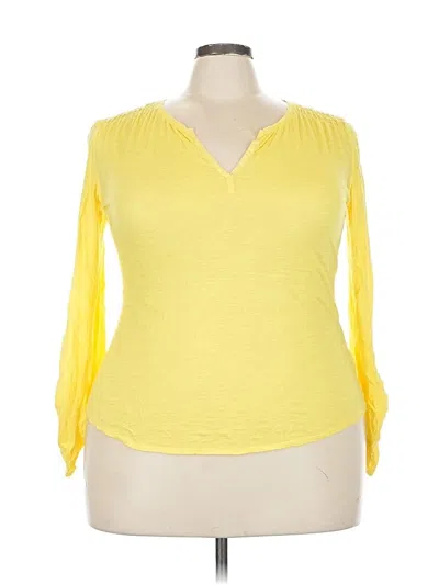 Pre-owned Calvin Klein 3/4 Sleeve T-shirt In Yellow