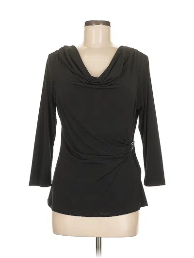 Pre-owned Calvin Klein 3/4 Sleeve Top Black Cowl Neck Tops
