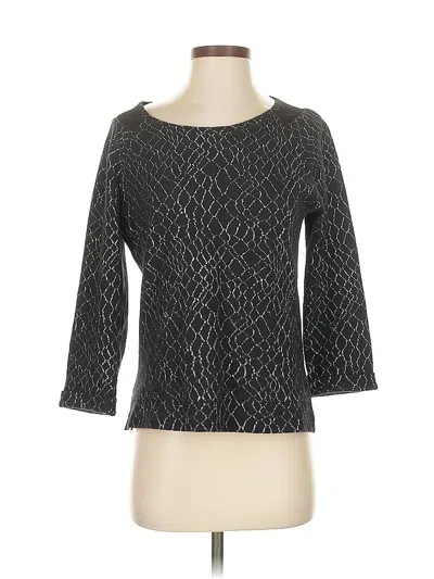 Pre-owned Calvin Klein 3/4 Sleeve Top Gray Boatneck Tops