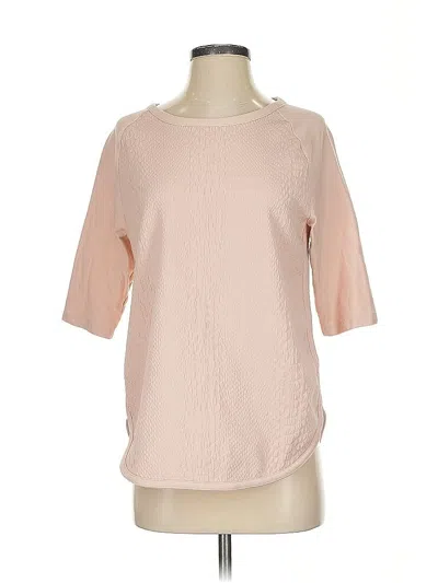 Pre-owned Calvin Klein 3/4 Sleeve Top Pink Boatneck Tops