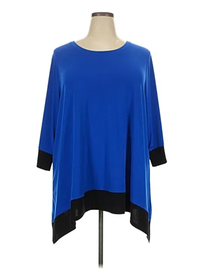 Pre-owned Calvin Klein 3/4 Sleeve T-shirt In Blue