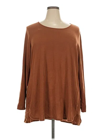 Pre-owned Calvin Klein 3/4 Sleeve T-shirt In Brown