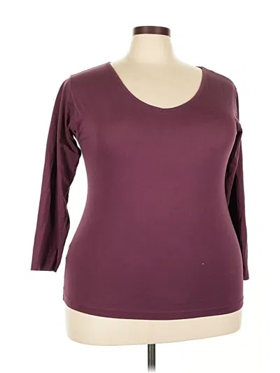 Pre-owned Calvin Klein 3/4 Sleeve T-shirt In Burgundy
