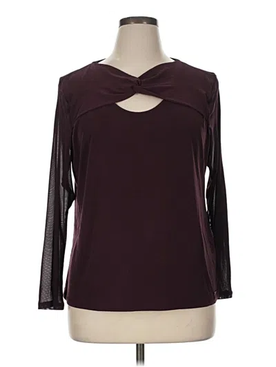 Pre-owned Calvin Klein 3/4 Sleeve T-shirt In Burgundy