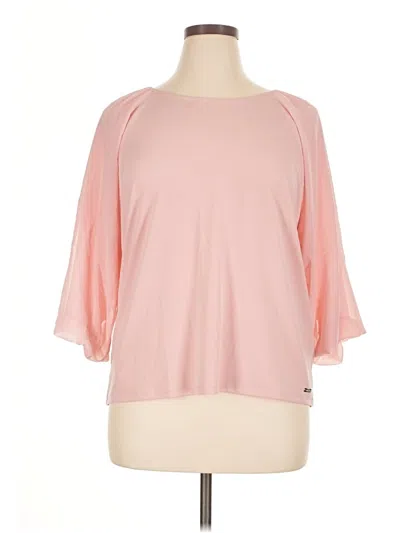 Pre-owned Calvin Klein 3/4 Sleeve T-shirt In Pink