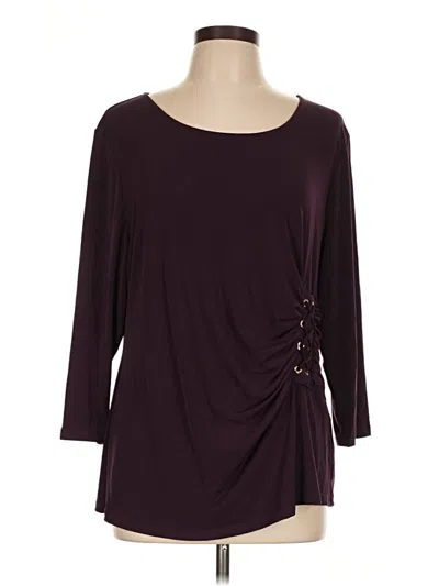 Pre-owned Calvin Klein 3/4 Sleeve T-shirt In Purple