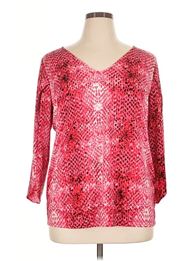 Pre-owned Calvin Klein 3/4 Sleeve T-shirt In Red