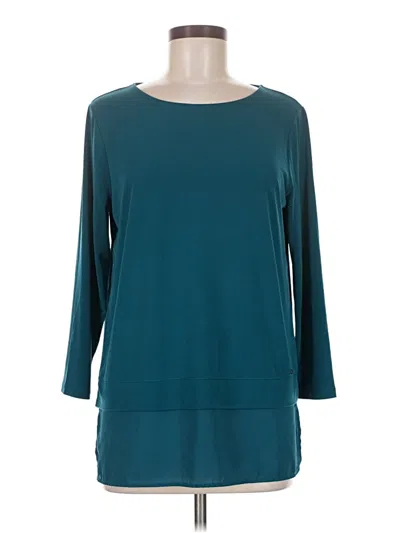 Pre-owned Calvin Klein 3/4 Sleeve T-shirt In Teal