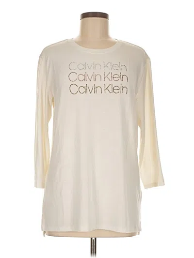 Pre-owned Calvin Klein 3/4 Sleeve T-shirt In White